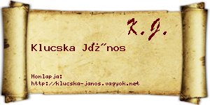 Klucska János névjegykártya